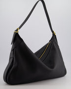 Celine Black Medium Romy Shoulder Bag in Supple Grained Calfskin Leather with Gold Hardware RRP £2,300