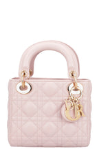 CHRISTIAN DIOR Cannage Mini Lady Dior Leather Rose