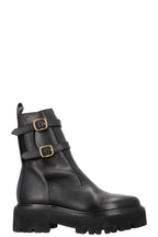 CELINE Buckled Plateau Moto Boots Black