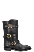 CELINE Lyra Triple Buckles Ankle Boots Black