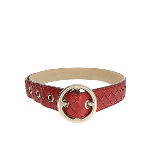 BOTTEGA VENETA Belt in Bordeaux Leather