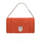CHRISTIAN DIOR Diorama Wallet in Orange Leather