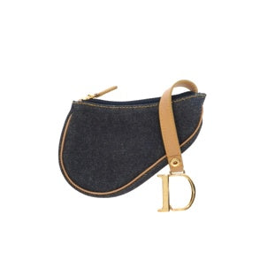 CHRISTIAN DIOR Saddle Wallet in Blue Denim/Jeans