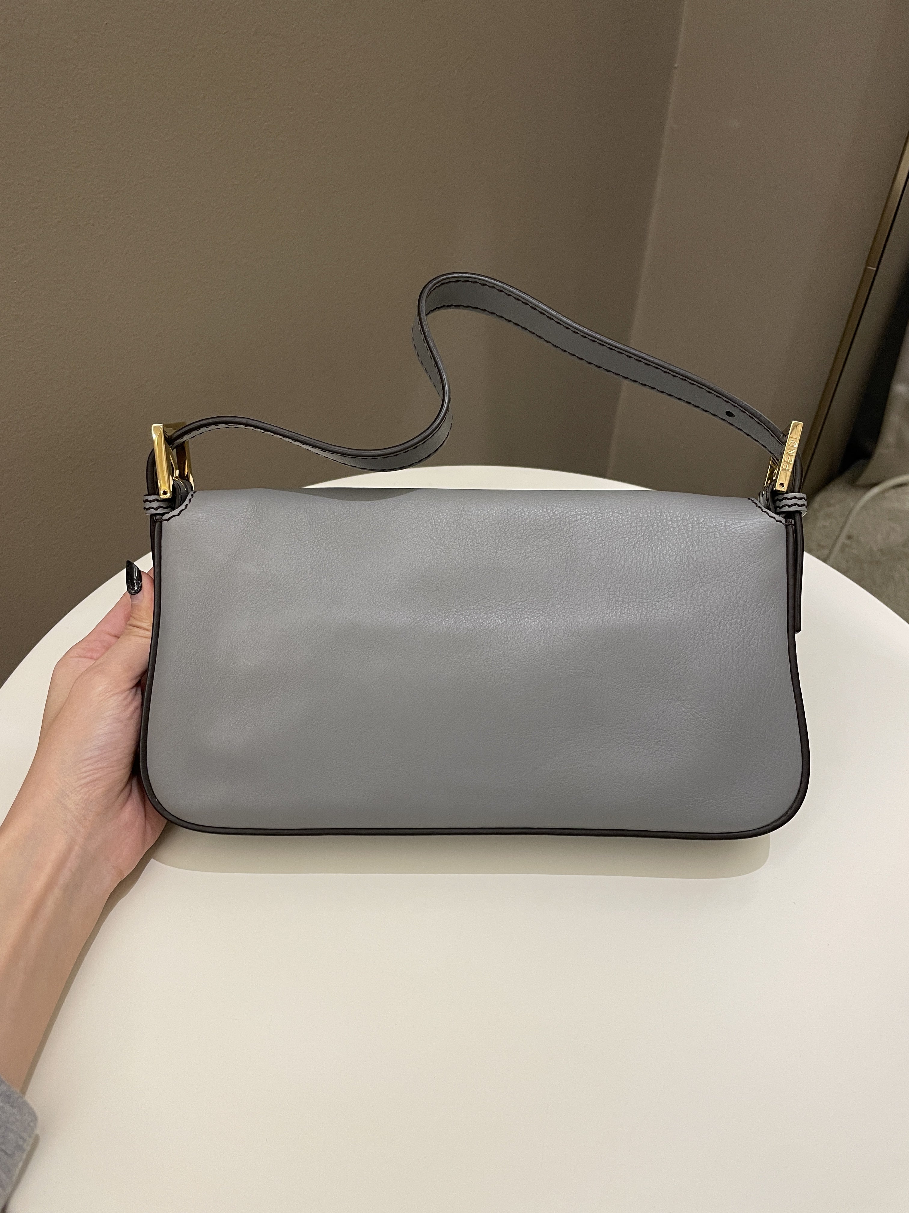 Fendi Baguette Bag Ash Grey Grainy