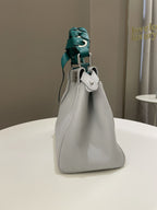 Fendi Bow Peekaboo Mini Grey/ Green Nappa Leather