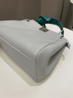 Fendi Bow Peekaboo Mini Grey/ Green Nappa Leather