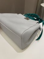 Fendi Bow Peekaboo Mini Grey/ Green Nappa Leather