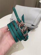 Fendi Bow Peekaboo Mini Grey/ Green Nappa Leather