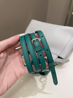 Fendi Bow Peekaboo Mini Grey/ Green Nappa Leather