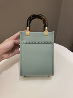 Fendi Mini Sunshine Shopper Mint Green Leather