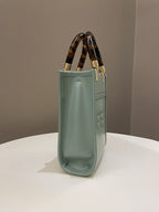 Fendi Mini Sunshine Shopper Mint Green Leather