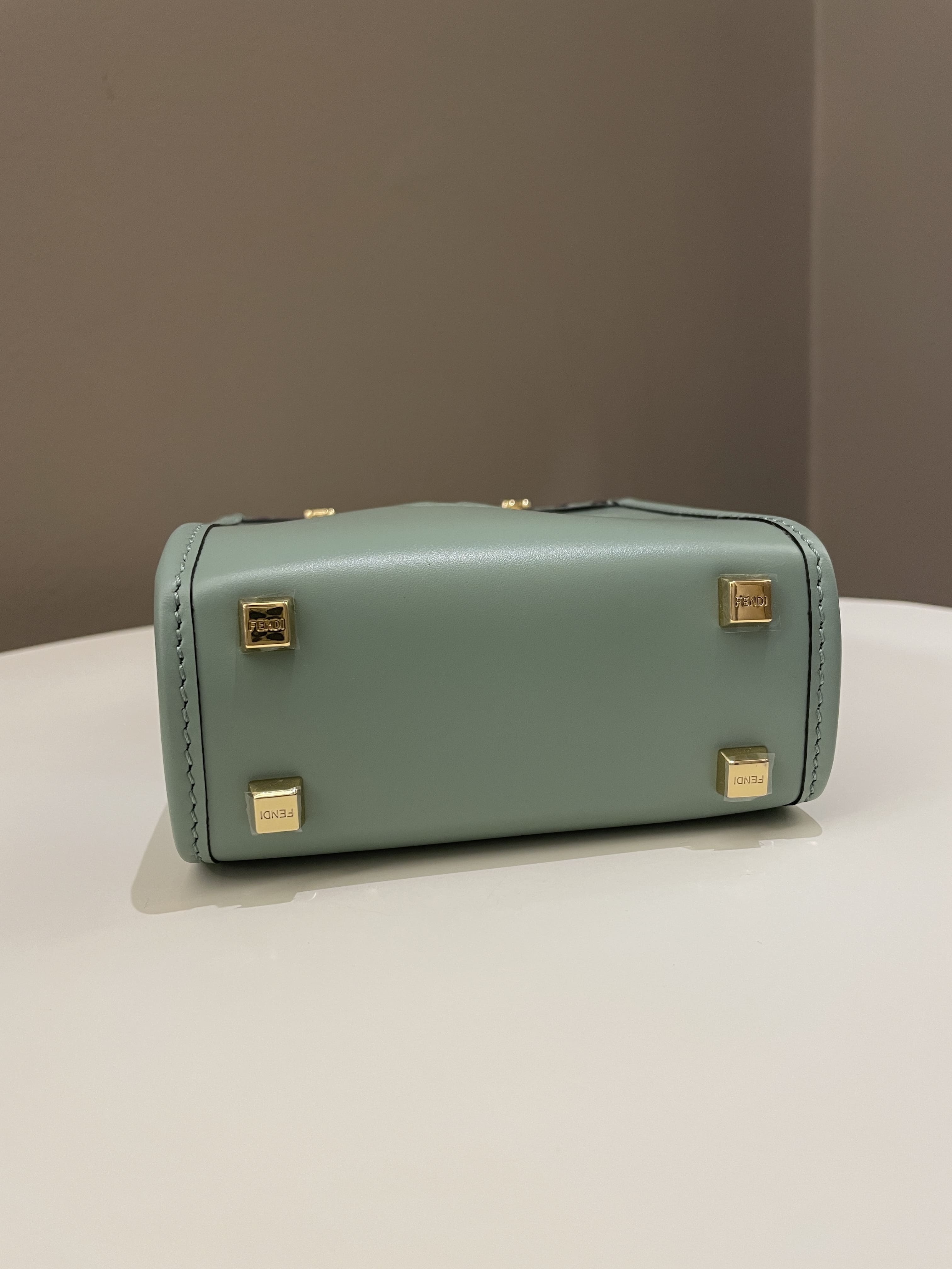 Fendi Mini Sunshine Shopper Mint Green Leather