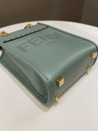 Fendi Mini Sunshine Shopper Mint Green Leather
