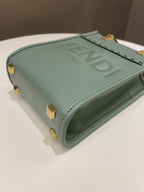 Fendi Mini Sunshine Shopper Mint Green Leather