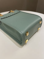 Fendi Mini Sunshine Shopper Mint Green Leather
