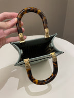 Fendi Mini Sunshine Shopper Mint Green Leather