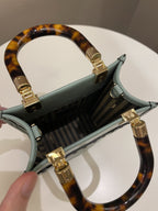 Fendi Mini Sunshine Shopper Mint Green Leather