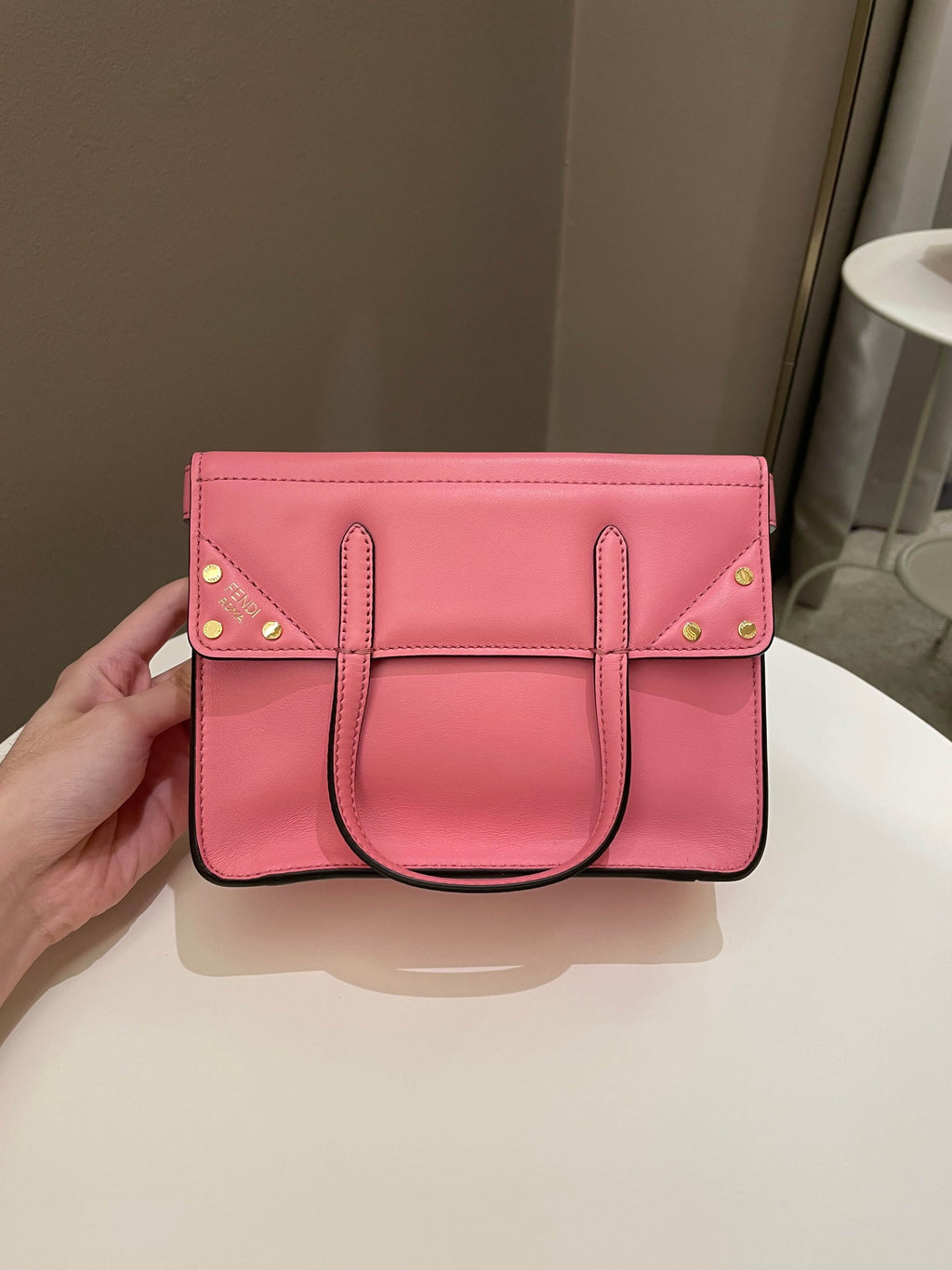 Fendi Grace Small Flip Tote Pink Calfksin
