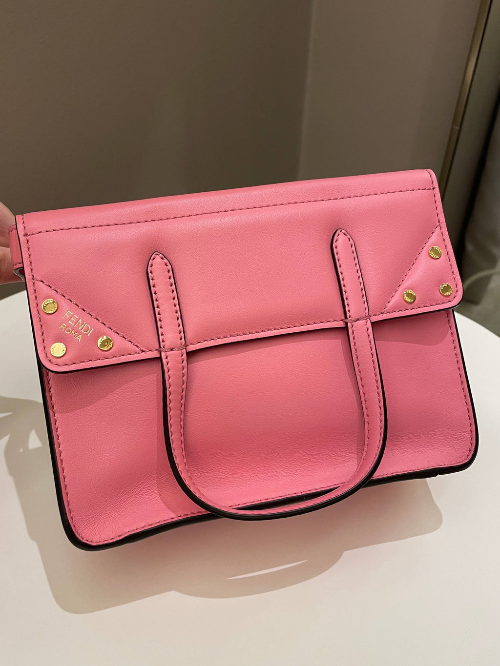 Fendi Grace Small Flip Tote Pink Calfksin
