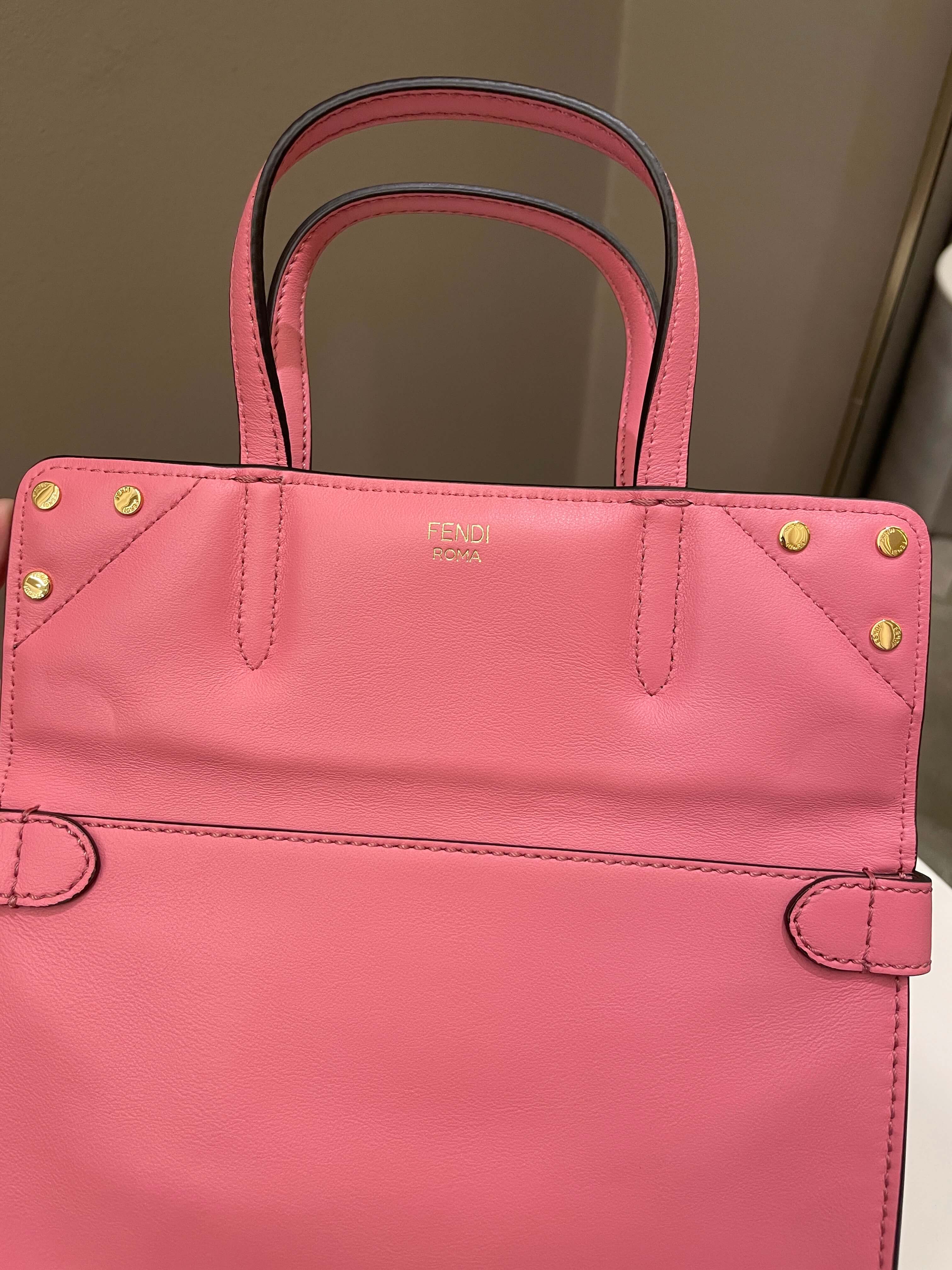 Fendi Grace Small Flip Tote Pink Calfksin
