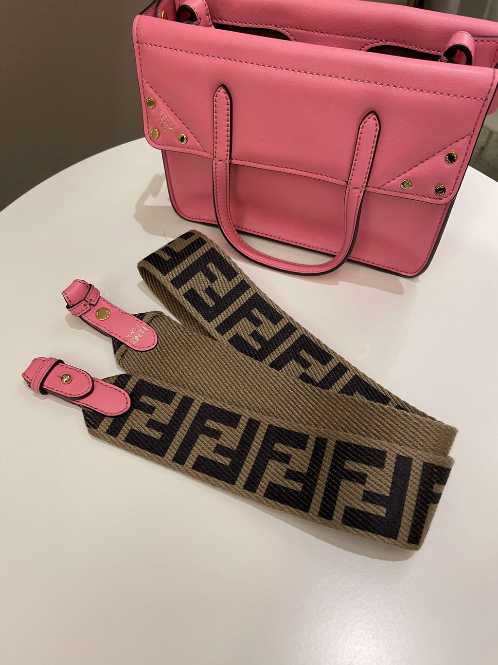 Fendi Grace Small Flip Tote Pink Calfksin