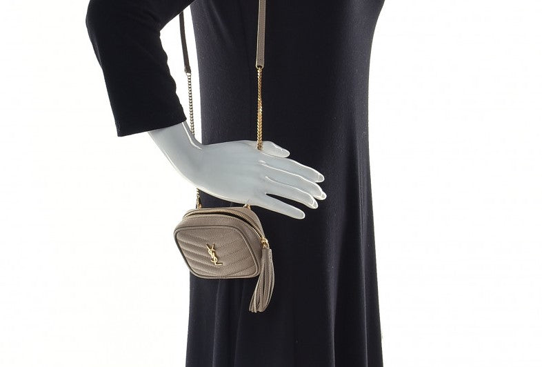 SAINT LAURENT GRAIN DE POUDRE MATELASSE BABY LOU CAMERA BAG