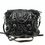 PRADA Shopper shoulder bag in black Gaufre paint