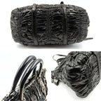PRADA Shopper shoulder bag in black Gaufre paint