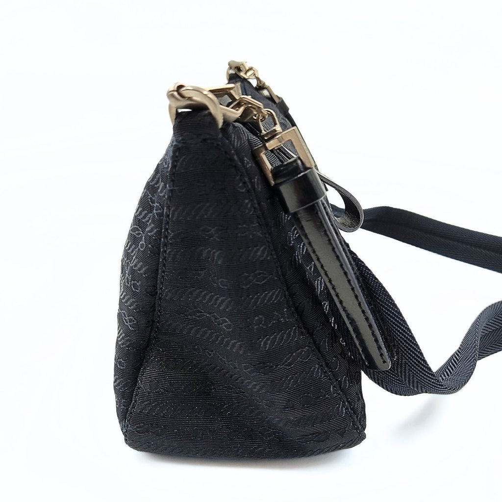 PRADA shoulder bag in blue monogram nylon