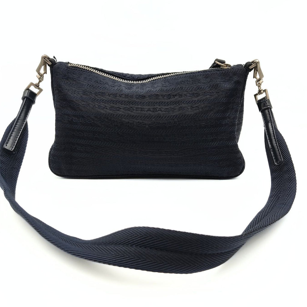 PRADA shoulder bag in blue monogram nylon