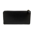 Prada Saffiano Long Continental Zip Wallet Black Leather Gold Logo