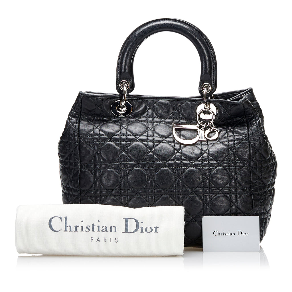 Dior Soft Lady Dior Large Black Cannage Silver