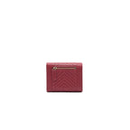 Chanel Caviar Chevron Quilted Boy Compact Wallet Red