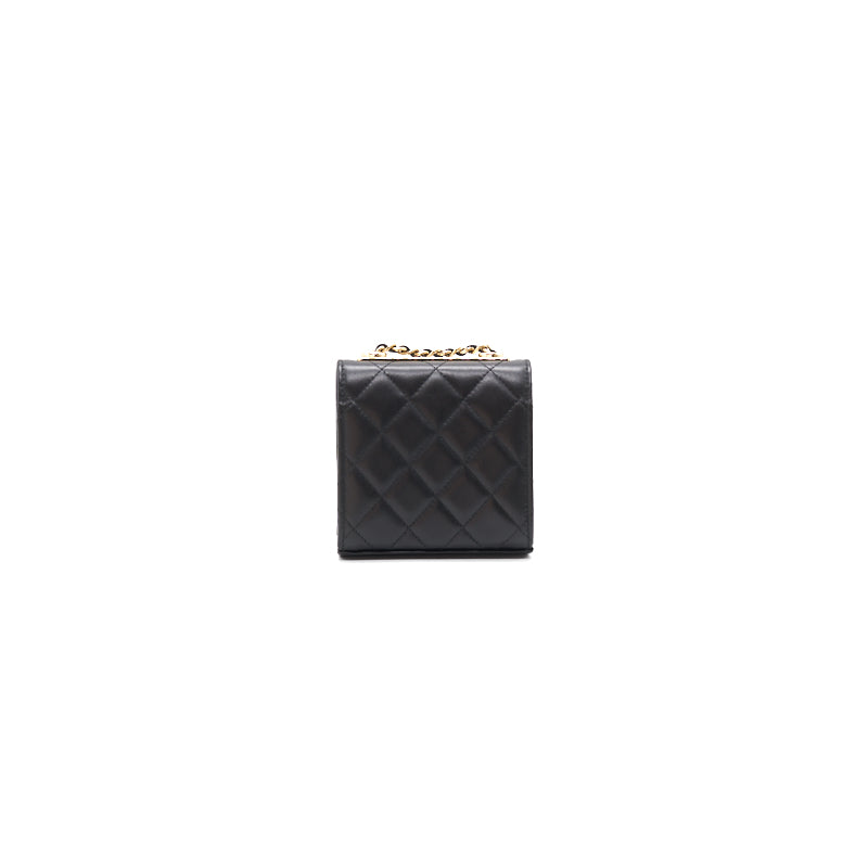 Chanel Lambskin Quilted Mini Trendy CC Chain Wallet Black