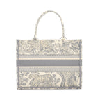 DIOR SMALL DIORIVIERA DIOR BOOK TOTE Gray Toile de Jouy Embroidery