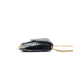 Dior Saddle Wallet with Chain Blue Oblique Jacquard