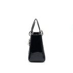 Dior Black Patent leather Medium Lady Dior Tote