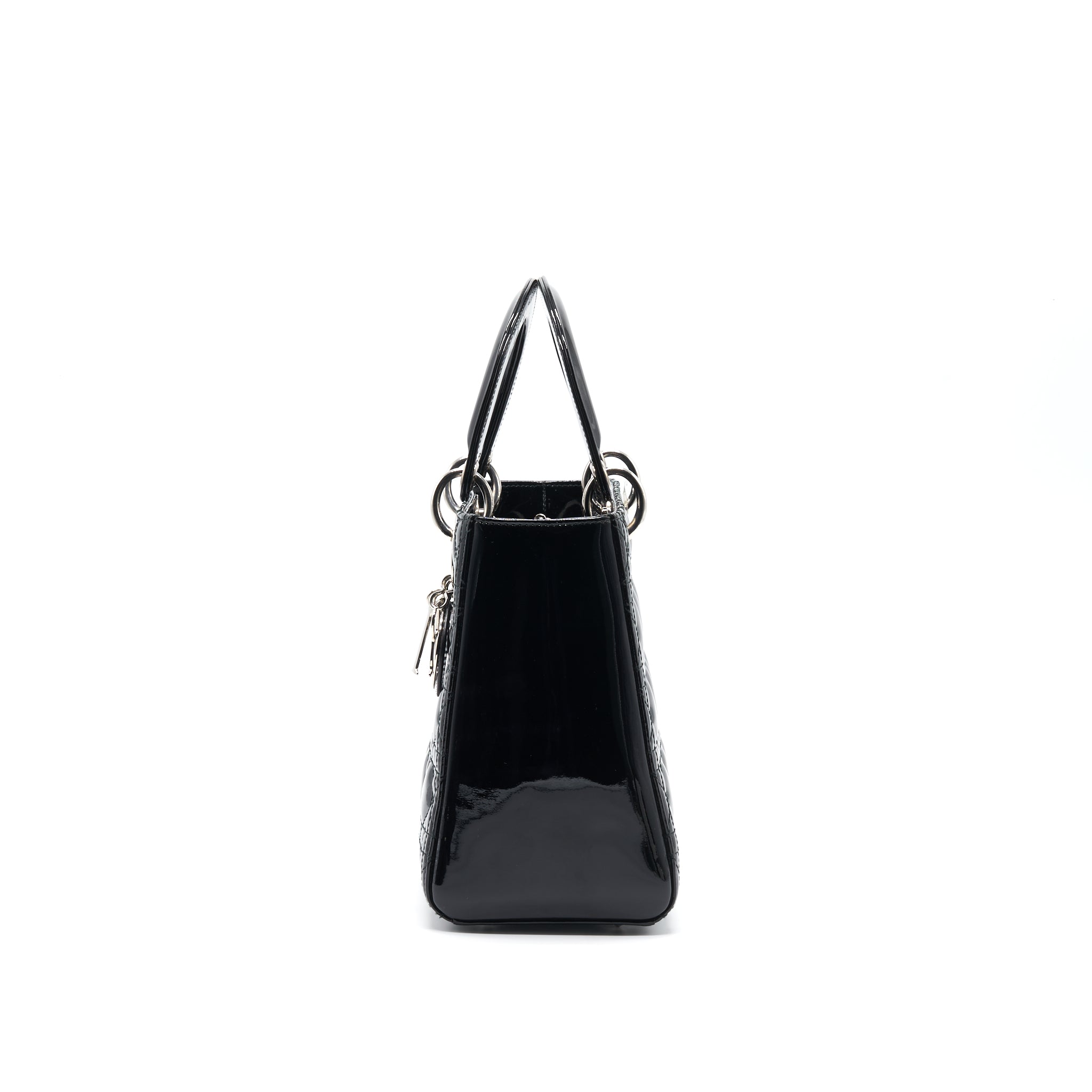 Dior Black Patent leather Medium Lady Dior Tote