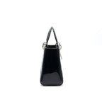 Dior Black Patent leather Medium Lady Dior Tote