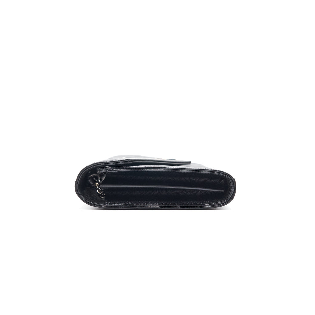 Saint Laurent Envelope Chain Wallet Black SHW