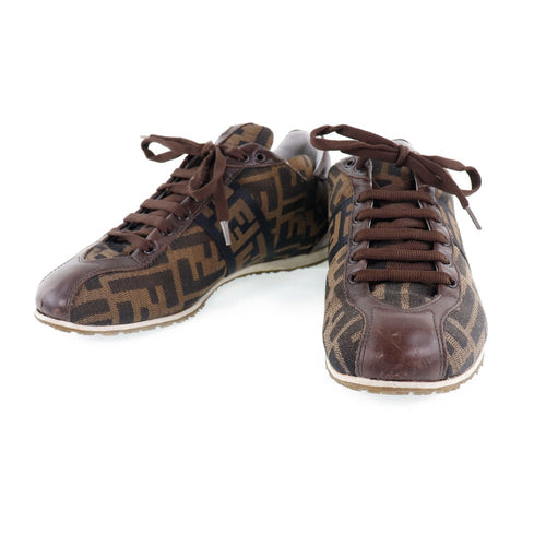 FENDI sneakers canvas Brown Zucca Women 36 1/2