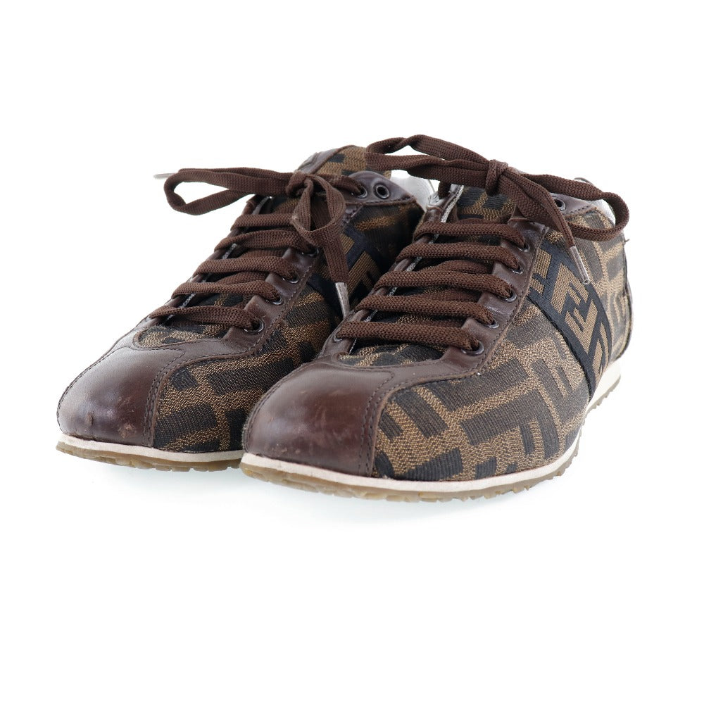 FENDI sneakers canvas Brown Zucca Women 36 1/2