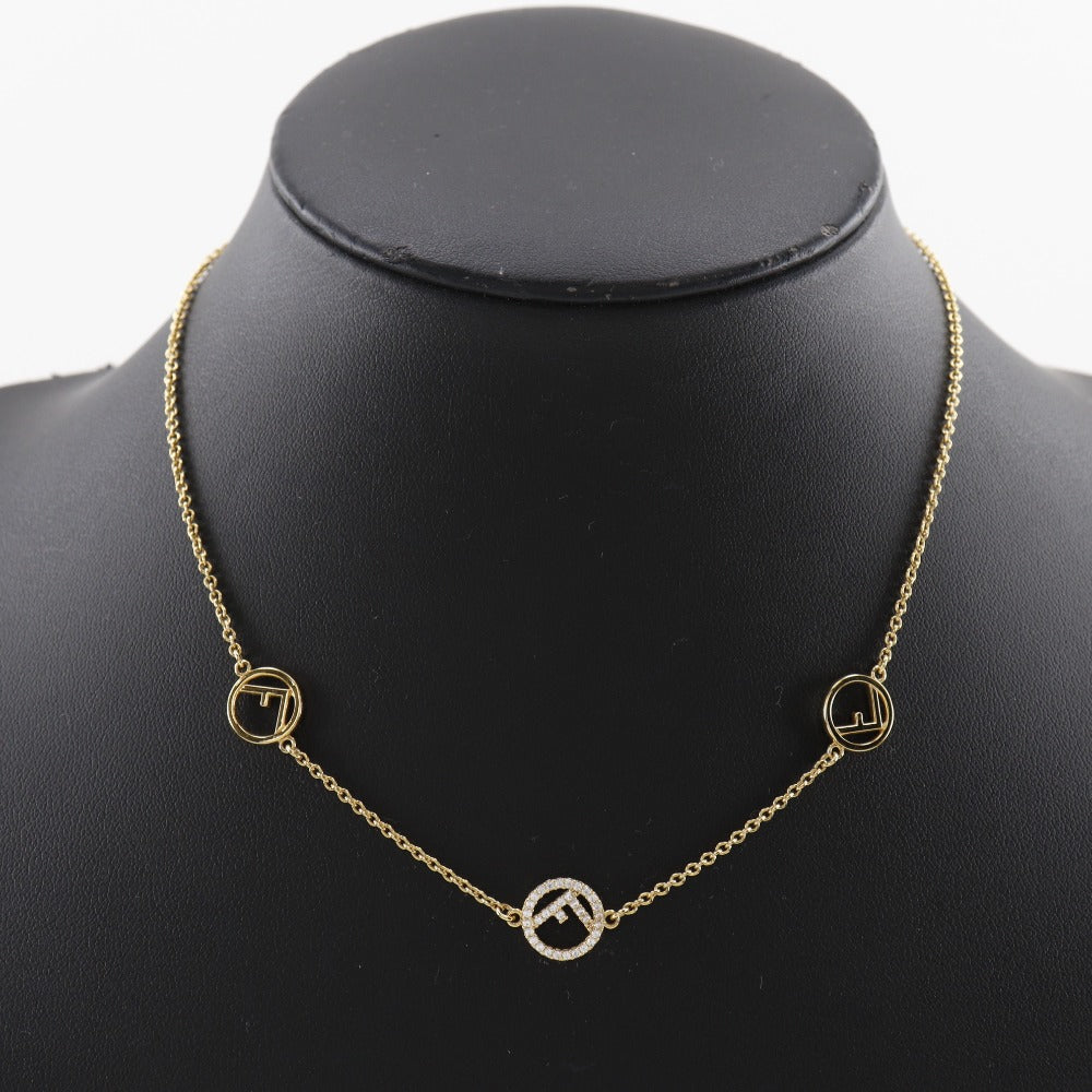 Fendi Gold Plated Rhinestone Necklace 8AG735