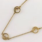 Fendi Gold Plated Rhinestone Necklace 8AG735