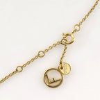 Fendi Gold Plated Rhinestone Necklace 8AG735