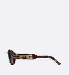 Diorsignature S12I Light Gray Tortoiseshell Effect Rectangular Sunglasses