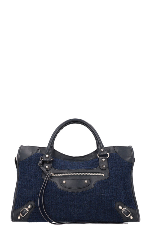BALENCIAGA Medium City Bag Felt Navy