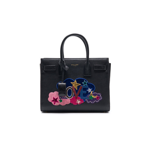 Saint Laurent Paris Black Leather Limited Baby Sac De Jour Tote