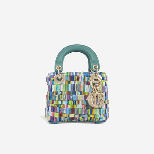 Dior Micro Lady Dior - Minjung Kim Beaded Teal