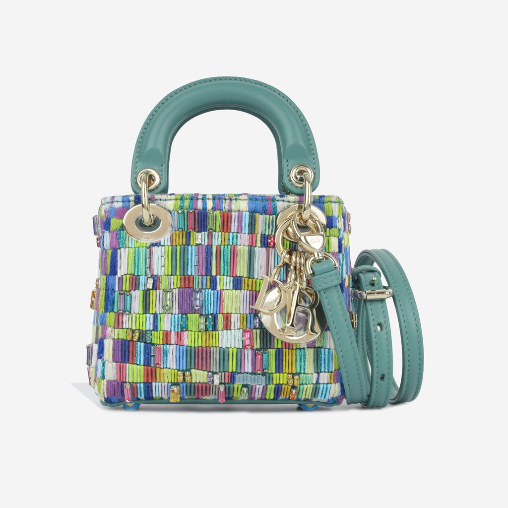 Dior Micro Lady Dior - Minjung Kim Beaded Teal